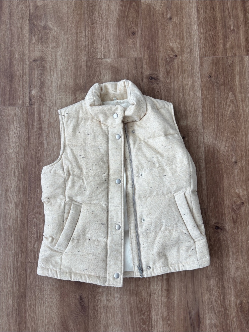 Muji Cream textured puffer Vest - Sleeveless Jacket